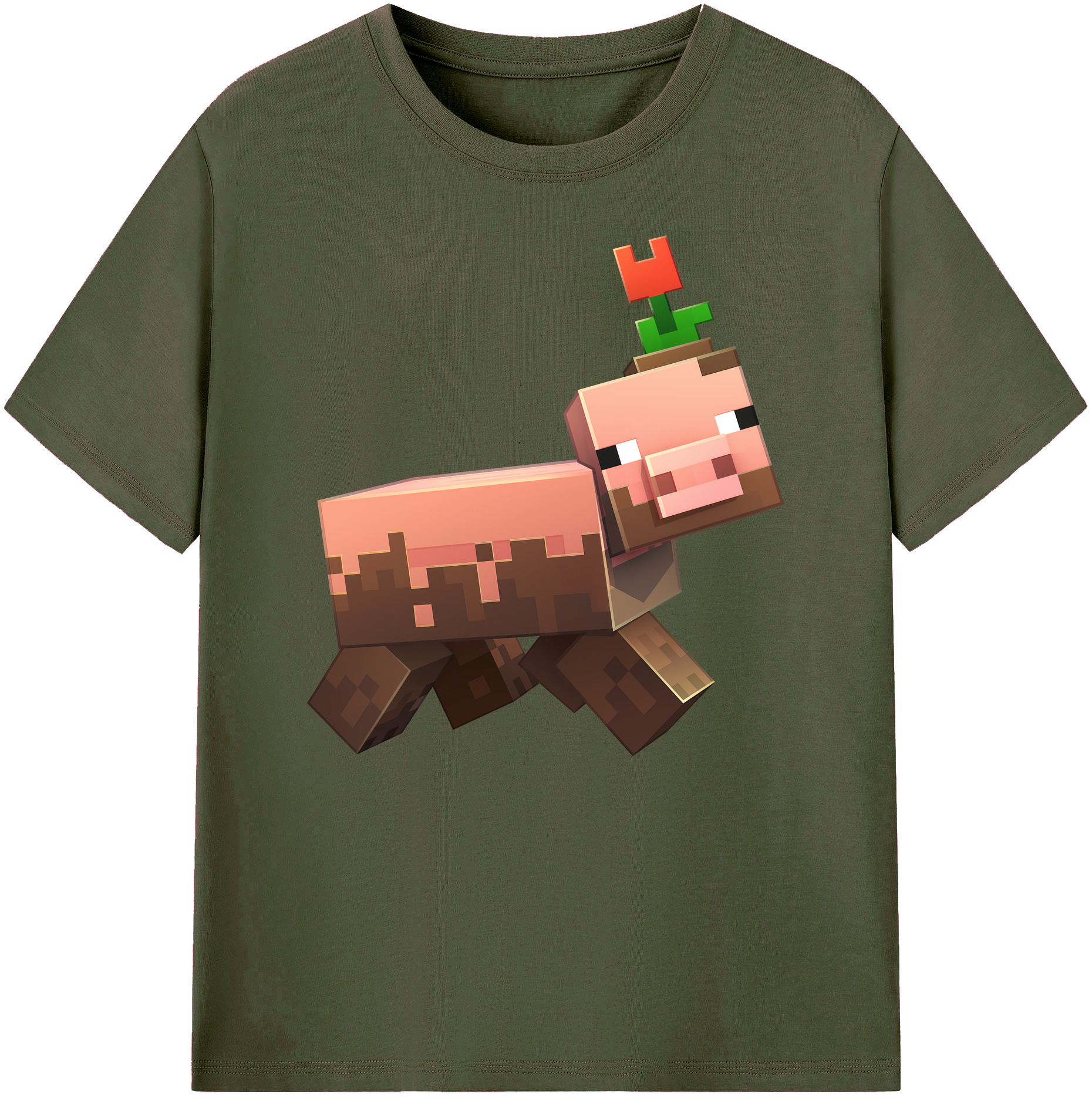 （画像用） マインクラフト ブロックの世界 Minecraft MC Block world 綿100％ メンズ半袖Tシャツ｜肌触りやわらか＆通気性